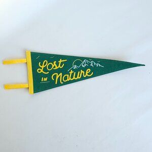 LOST IN NATURE Pennant Retro Style Green Felt 20 Inches Decor NEW